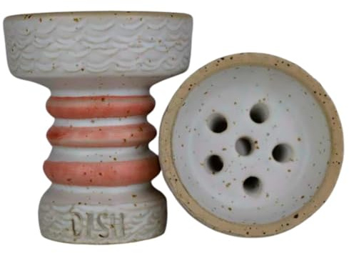 Cazoleta Tradicional para Cachimba DASH CARTHAGO - Especial para Kaloud | Barro Blanco con Chamota de Alta Temperatura - Carga 15-16g para Sesiones Largas - Fabricada en España
