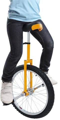 Monocycle 20 pour entraînement d'équilibre, monocycle réglable en hauteur avec capacité de charge de 75 kg et fourche amortissante, hauteur d'assise 78-90 cm, pour débutants et professionnels