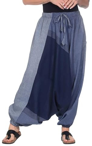 Kunst und Magie Unisex Haremshose OneSize mehrfahrbig, Größe:One Size, Farbe:Hellblau