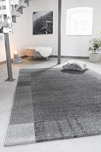 andiamo Webteppich Sant Jordi Bordüre modern Kurzflor Polypropylen Teppich, grau, 160x230 cm