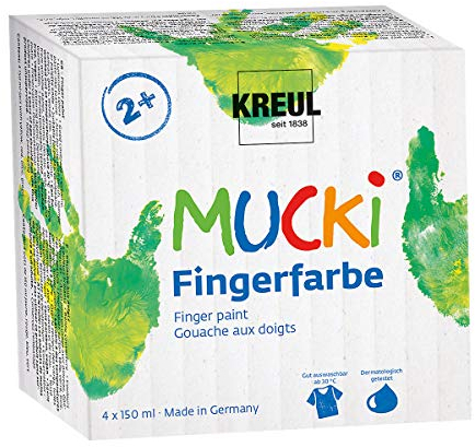 KREUL Fingerfarbe ´MUCKI´, 150 ml, 4er-Set, Sie erhalten 1 Packung, Packungsinhalt: 4 er Set