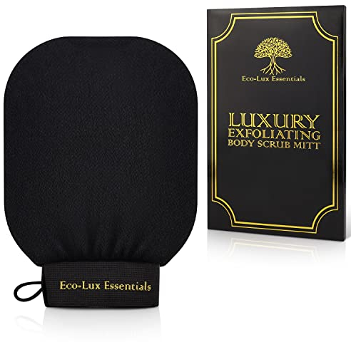 Eco-Lux – Peeling-Handschuh Körperpeeling Tiefenreinigungshandschuh Abgestorbene Hautentferner Weiche Haut für Bad Dusche Hautpflege Damen & Herren Körperpeeling Fake Tan Remover