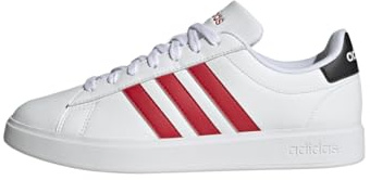 adidas Men's Grand Court 2.0 Sneaker, Ftwr White Better Scarlet Core Black, 9 UK