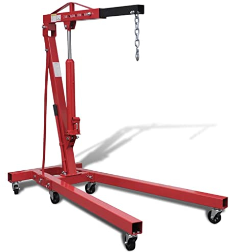 RAUGAJ Grue à moteur pliante 2 tonnes 180 lb, Grue d atelier, couleur de l'article : rouge