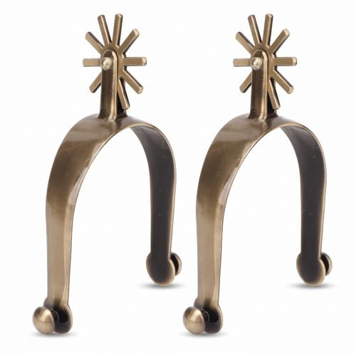Eperons Western eperons Cowboy 2pcs Western Cowboy Vintage Spurs eperons Cowboy Eperons de Cheval pour Bottes 4.1 x 3in Proof Zinc Alloy Horse Spurs with Gear Ostrogi eperons Cowboy Éperons