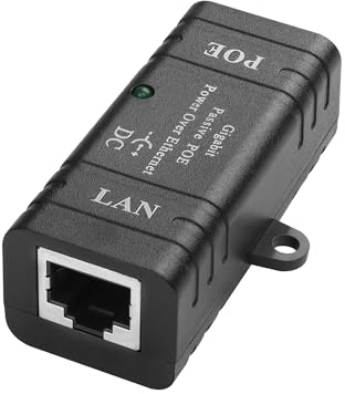 YAODHAOD POE Injector 100 Megabyte, Power Over Ethernet Power Supply, 12V, 24V, 48V, Distance up to 100 m, Wall Plug Power Over Ethernet for POE Device (1000Mbps/Style A)