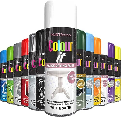 AlezyB White Satin All Purpose Spray Paint 400ml | Professional Quality, Fantastic Finish, Interior & Exterior, Household Multipurpose, For Metal, Plastic, Wood, Glass