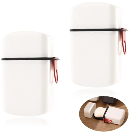 Travel Soap Dishes,Soap Holder,Travel Soap Case,Soap dish with lid,Waterproof Leakproof Soap Bar Dish Storage White Soap Tin for Bathroom Shower Travel School Gym Camp