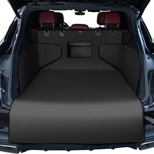 KYG Protection Coffre Voiture Universelle Imperméable et Résistante pour Chiens avec Protection Latérale Protection Coffre Chien Facile à Nettoyer pour Voitures, SUV et Camion, 185 * 105 * 38cm - Noir