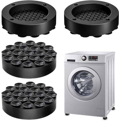 ZDNT 4 Stück Waschmaschine Unterlage Universal Anti Vibrationsdämpfer Fußpolster Waschmaschine Fußpolster Waschmaschine Schwingungsdämpfer Waschmaschinen Dämpfer Für Waschmaschinen Trockner Möbel