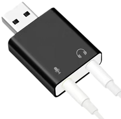 Adaptador de tarjeta de sonido mejorado, adaptador de salida de audio de 3.5 mm, equipo de tarjeta USB portátil, amplia compatibilidad, calidad de sonido mejorada, negro, para jugadores, creadores de