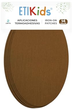2 Toast Brown Iron-On Fabric Repair Patches – Knee & Elbow Patches for Clothes, Trousers, Jackets, Sweaters & Shirts, 16 x 10 cm