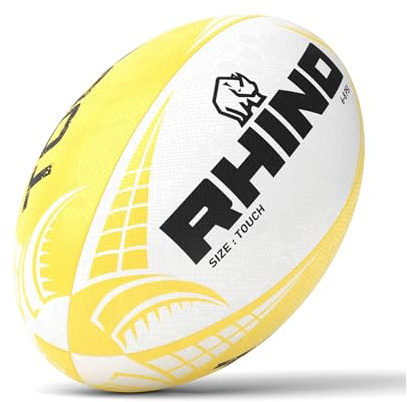 Touch Ballon de Rugby Blanc/Jaune Fluo Touch