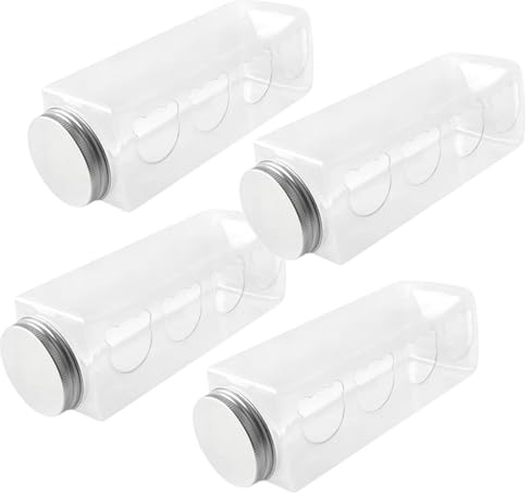 BEAHING 4PCS Quail Feeder Transparent Chick Feed Box with 4 Bear-Shaped Holes for Small Birds Rutin Chicken Feeder