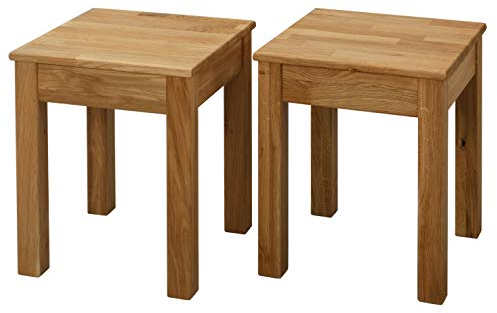 Krok Wood Hocker Tomas aus Massivholz 35x35x45 cm (Eiche, 2X ohne Eingriff)