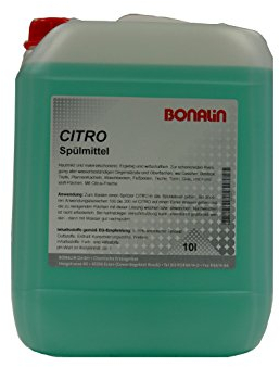 BONALIN Citro Spülmittel 10 L – hautmildes Profi-Spülmittel mit Citrusduft | Ergiebiger Fettlöser für Geschirr, Gläser, Küchen & Gastronomie | Made in Germany – Nachhaltig & biologisch abbaubar
