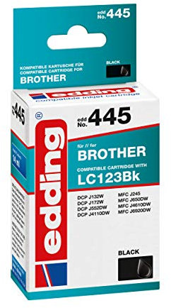 edding Druckerpatrone EDD-445 - Einzelpatrone - Schwarz - 14 ml - Reichweite 650 Seiten - Ersetzt Brother LC123BK
