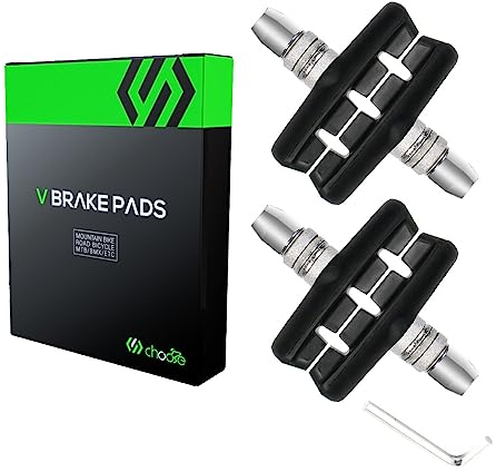 Chooee V-Brake Bremsschuhe 2 Paar,55mm Bremsbeläge für Shimano Schwarz