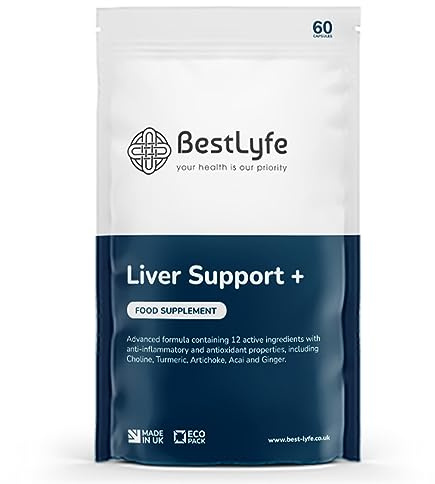 BestLyfe Liver Support + | 60 Capsules | Milk Thistle | Liver Detox | Liver Cleanse | Liver Repair | Liver Supplements | Gall Bladder Support | Brain Function Support | UK Made