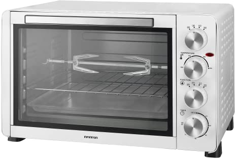 INFINITON HSM-A45B – Horno sobremesa, Blanco, 45L, 2000W, Convección, Función asador, Rustidor, Doble acristalamiento, Luz interior, Temporizador 60 min.