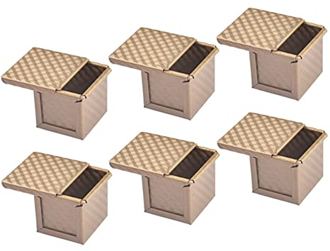 TAIYANYU 6X di pane con coperchio Stampo per toast per pane Pullman con coperchio antiaderente Mini Cubo di acqua Toast Box
