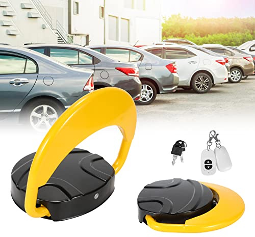 Jopassy 2 x parkeringsspärr med fjärrkontroll antikollision 180° fjärrstyrd, vattentät automatisk parkeringsspärr, med 4 fjärrkontroller, intelligenta bilparkeringsspärr larmfunktioner.