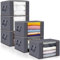Collazoey Lot de 6 Sac Rangement Vetement, 90L Caisse rangement Pliable, Conteneurs de Rangement pour Organiser Les Chambres, Armoires, Vêtements, Couettes, avec Couvercle et Poignée, Gris