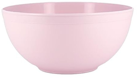 Monouso | 1 Cuenco de Plástico Reutilizable Durable, PP Mineral, Color Rosa, Capacidad de 2l, Ø20cm, Irrompible, Resistente, Hasta 250 Usos, Alimentos Fríos y Calientes
