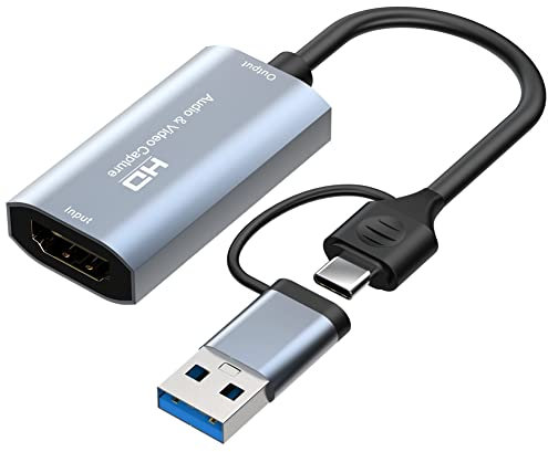 Sefdrert 4K - Compatible avec carte de capture vidéo USB de type C + USB 1080p - Carte de capture d'enregistrement vidéo en direct 4K