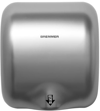 Bremmer Generic Turbo Hand Dryer | High Velocity Low Energy Eco Friendly Electric Dryer | Electric Hand Dryers for Toilets Commercial | Hand Dryer for Toilets (Silver)