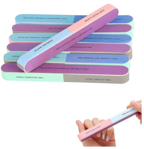 Limas de Uñas Profesionales Set,8 PCS Limas Pulidoras de Uñas Lima de Uñas y Pulidor de Uñas Diseño de Uñas Bloque de Pulido de Uñas Herramienta de Manicura para Uñas Brillantes