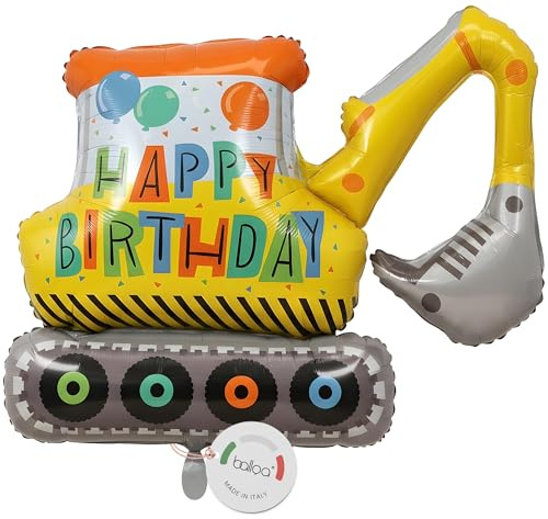 Globo de aluminio XXL Happy Birthday balloa, globo de helio para fiesta de construcción, globo de aire para fiesta de cumpleaños infantil, globo de aluminio regalo de cumpleaños, decoración de fiesta
