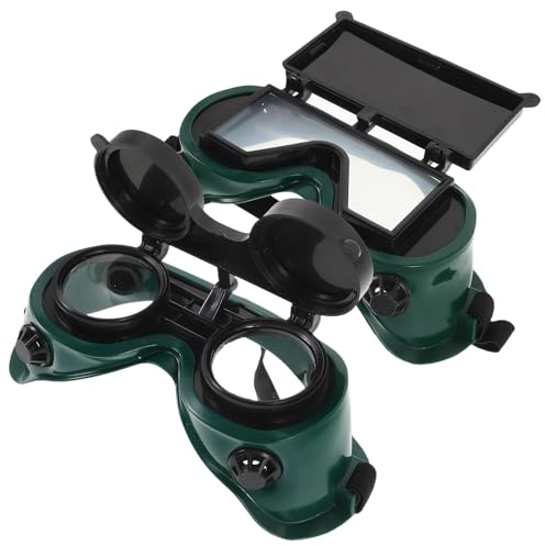 FONDOTIN Lot de 2 Lunettes de Soudage Industrielles à Verres Relevables Protection Oculaire Professionnelle Anti-Poussière pour Soudeur Cadre Souple Confortable Adaptées au Soudage