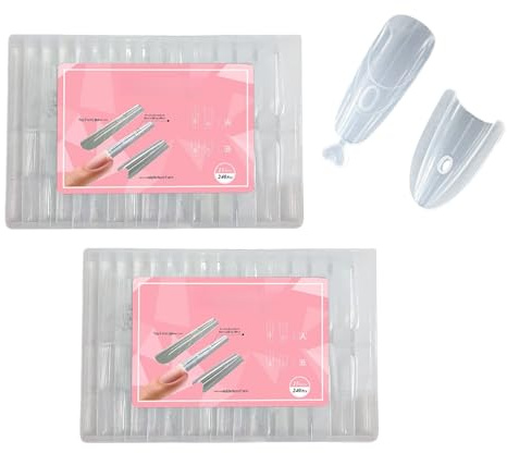 480pz Forma per Unghie Sandwich Assicura un'Applicazione Precişa - Sťampi Riutilizzabili per Extension Nails Impeccabili | Principianti & Professionisti, Sťampi per Unghie Acriliche, Extender Ovale