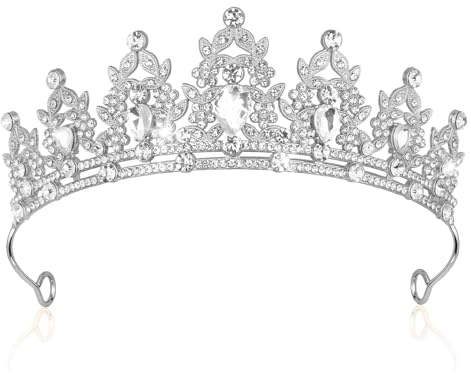 AOOSA Couronne Femme, Couronne d'anniversaire pour Femmes | Couronne Gateau Princesse Strass, Bijoux de Cheveux Diademe Femme, Strass Scintillants Couronne Reine Accessoires
