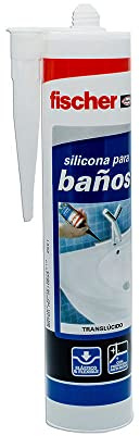 fischer Silicona Sanitarios Transparent 20819, Formato Cartucho, Neutro, 300 ml