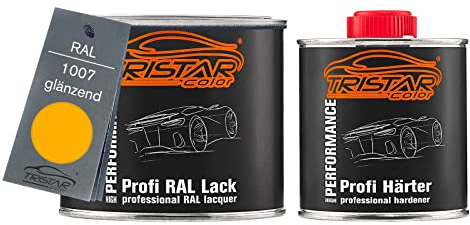 TRISTARcolor RAL 1007 Gelb Peinture automobile 2K brillante 0,75 litre/pot de 750 ml, durcisseur inclus
