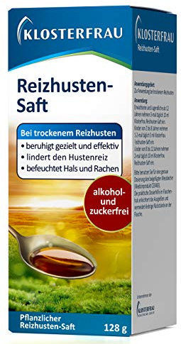 Klosterfrau Reizhusten-Saft/Natürlich lindernder & befeuchtender Hustensaft mit Isländisch Moos gegen trockenen Reizhusten, 128 g, 134480