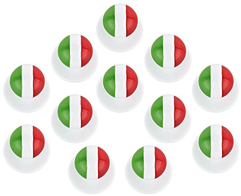 DESERMO 12er Set Kugelknöpfe Länder für Kochjacken | Hochwertige Kochjackenknöpfe für alle Kugelknopf-Kochjacken | Profi Kochknöpfe mit Länder Flagge (Italien)