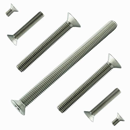 AGBERG - Viti a testa svasata M5 x 70 mm (5 pezzi) con impronta a croce H - acciaio inox VA A2 V2A - Vite a testa svasata a testa svasata con filettatura completa antiruggine - DIN 965 - ISO 7046