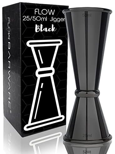 FLOW Barware Medida de alcohol | 4 en 1, medidas de chupito para bebidas alcohólicas, 25 ml, 50 ml, 15 ml, 35 ml, en un medidor de cóctel y taza medidora de alcohol | Medidas de bebidas alcohólicas |