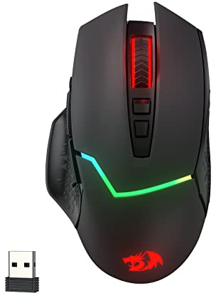 Redragon M690 PRO Wireless Gaming Mouse, 8000 DPI Wired/Wireless Gamer Mouse w/Rapid Fire Key, 8 Macro Buttons, Ergonomic Design for PC/Mac/Laptop, Black