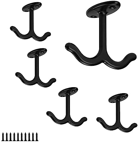 5 Piezas Ganchos de Techo Plantas, PARFCO Ganchos de Techo Aleación de Zinc, Diseño de Doble Garra, Ganchos pared Ventiladores de Techo, Cestas de Flores, Repisas de Chimenea, Linternas