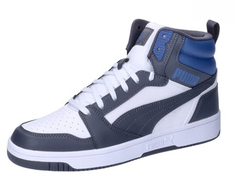 PUMA Unisex Rebound v6 Sneaker, White-Galactic Gray-Clyde Royal, 42.5 EU