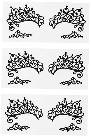 Mipcase 3paia Stickers Per Trucco Occhi Tessuto Drammatico Adesivi Temporanei Per Eye Liner Pizzo Nero Facili Da Applicare e Rimuovere Comfortevoli e Sicuri Per La