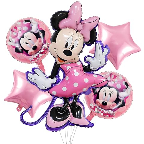 Mini Maus Geburtstagsdeko Mädchen Luftballons- Cartoon Kindergeburtstag Deko Folienballon Happy Birthday Geburtstag Balloon Partyzubehör für Kinder Frauen Theme Party Hintergrunden Supplies Deko