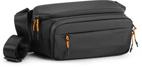Cwatcun Bolsa para Cámara SLR, Resistente al Agua, de Hombro para Fotógrafos, Negro, S