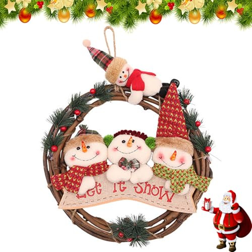 Porta D'ingresso Decorazioni Natalizie, 30cm Ghirlanda di Bambole di Natalizia, Ghirlanda Bambola da Appendere, Adatto per Natale Porte, Finestre, Caminetti, Soggiorno Decorazione (B)