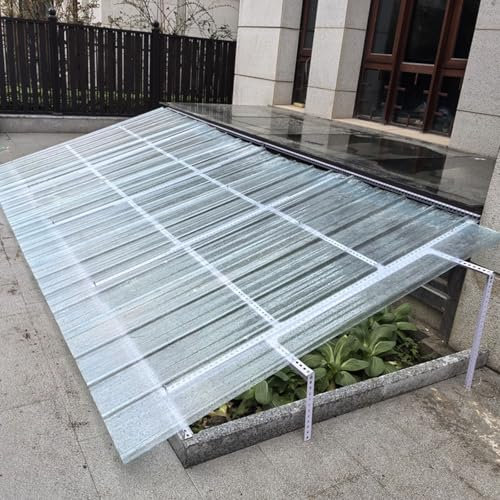 Planchas Transparentes Tejados,1.2mm Hojas De Techo Corrugado,3/4/6/7/9/10/13/15pcs Placa De Iluminación Natural De Fibra De Vidrio,Chapa Ondulada Para Invernaderos (0.9×1.6m/35×63in,4pcs)