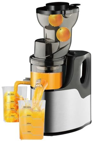 GTHTUHFD Extracteurs De Jus À Mastication, 150 W, Pressoirs À Froid avec Grande Goulotte d'alimentation, Presse-Agrumes Électrique pour Fruits Et Légumes, Contrôle De La Pulp